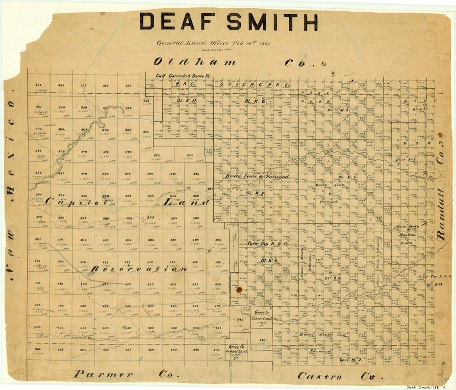 1881 Map, Deaf Smith County, Texas