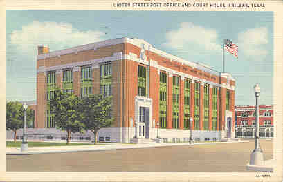 Postcard, United States Post Office and Federal Courthouse, Abilene, Texas, 1940